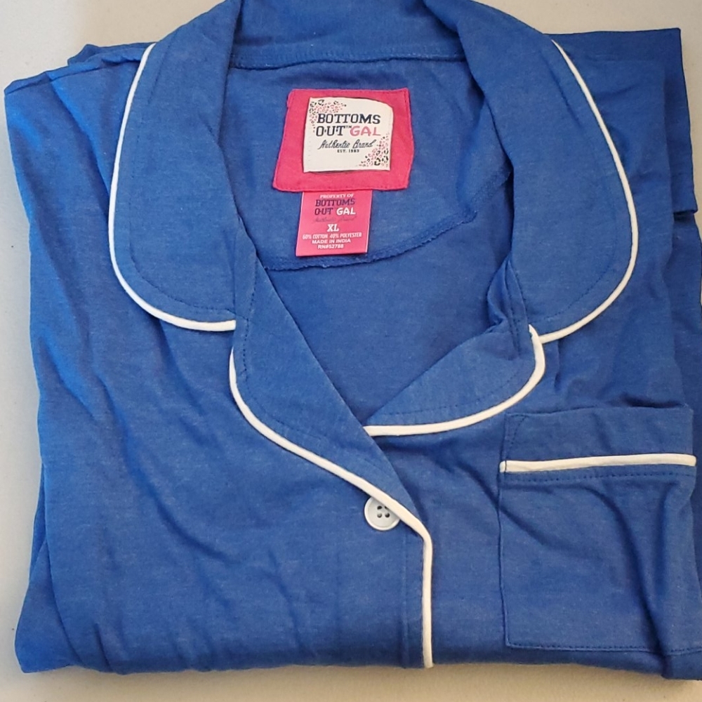 Bottoms Out Women's Knit Pajama Set, Blue, X-Large